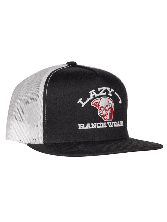Ranch Black White Embroidered Show Time Classic Five Panel Trucker Hat