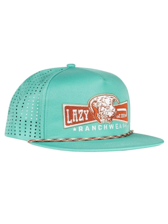 Lazy J Teal Diamond Banner Performance Rope Trucker Hat