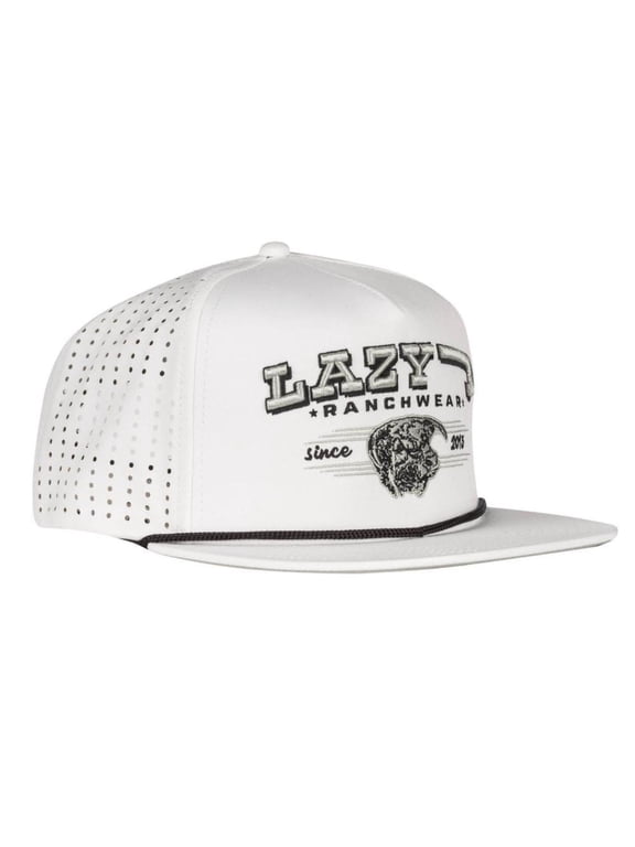 Lazy J White Hereford Bull Western Performance Rope Trucker Hat