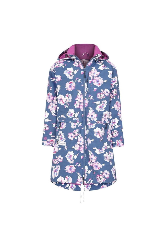 Womens Floral Long Length Waterproof Jacket