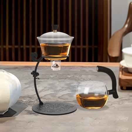 Lazy Kungfu Tea Set, Magnetic Water Diversion Semi-Automatic Teapot Set, Glass Teapot Set For Enjoying Scented Tea, Loose-Leaf Tea, Herbal Tea