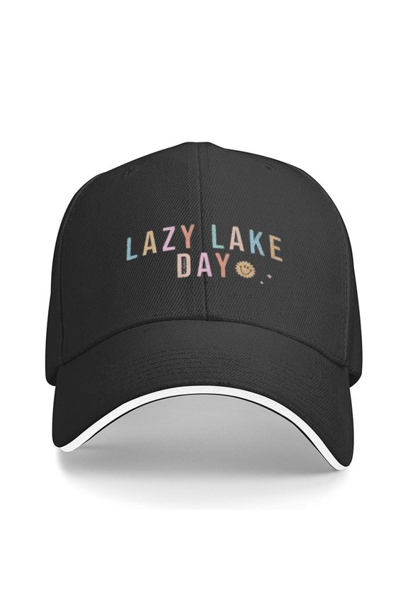 Lazy Lake Day Print Baseball Cap Adjustable Strap for Running Workouts and Outdoor Activities All Seasons,Adult One Size Fits All