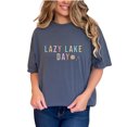 thumbnail image 1 of Lazy Lake Day, Summer Vacation Themed, Denim Comfort Colors T-Shirt, Small, 1 of 1