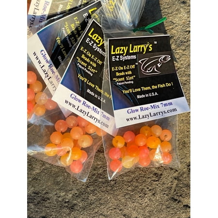 Lazy Larry's EZ System Slotted Fishing Beads 10mm (Glow Roe)