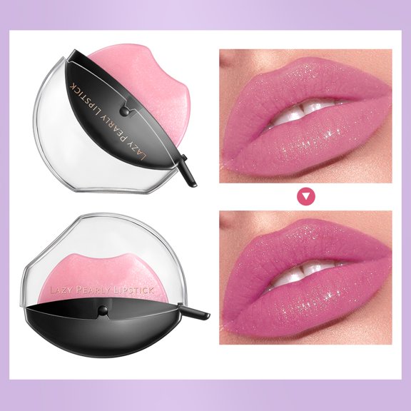 Lazy Lipstick, Pearl Lipstick Magic Color Changing Lipstick, Color Changing Lipstick, Red Lipstick Long Lasting Smudge Proof,Lazy Lip Stick Non-stick Cup, Lip Shape Lipsticks