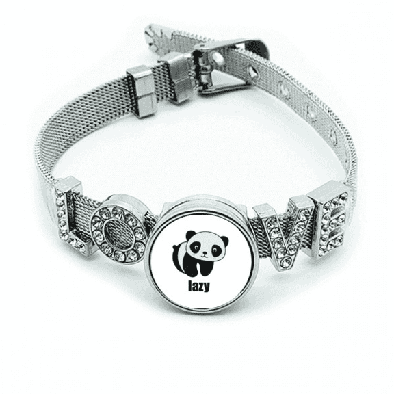 Lazy Lovely Cartoon Panda Cat Fat Bracelet Wristband Crystal Love Adjustable Bangle