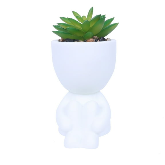 Desktop Ornament Lazy Man's Mini Planter with Dummy Easy Care Decorative Pots for Home and Decoration