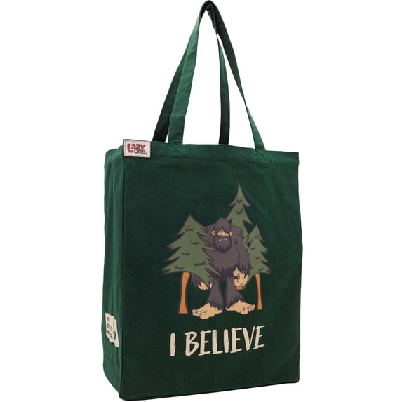 Lazy One Canvas Tote Bag, Reusable Unisex Bag for Shopping, Travel, and Work (Bigfoot)