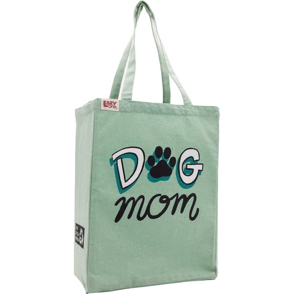 Lazy One Canvas Tote Bag, Reusable Unisex Bag for Shopping, Travel, and Work (Dog Mom)
