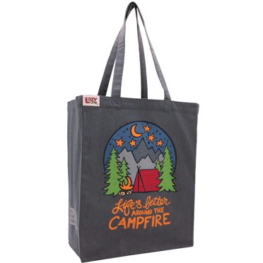 Lazy One Canvas Tote Bag, Reusable Unisex Bag for Shopping, Travel, and Work (Under the Stars)