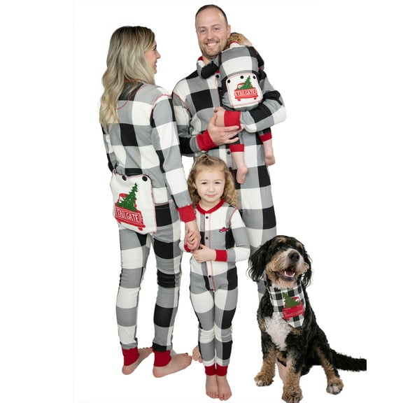 Lazy One Flapjacks, Matching Pajamas for the Dog, Baby & Kids, Teens, and Adults (Tailgate, Large)