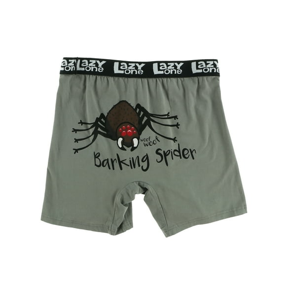 Lazy One Funny Animal Boxer Briefs for Men, Underwear for Men, Bugs, Insects (Barking Spider, Large)