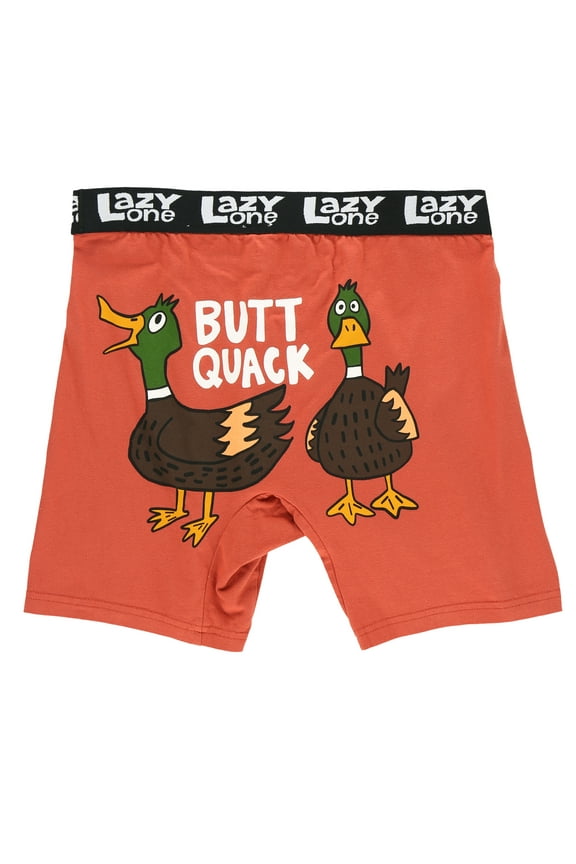 Funny Animal Boxer Briefs for Men, Underwear for Men, Comical, Ducks (Butt Quack, X-Large)