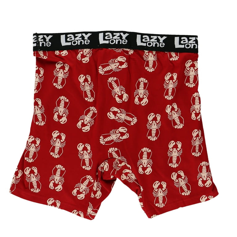 Lazy One Funny Animal Boxer Briefs for Men, Underwear for Men, Sea, Ocean  (Lobster, X-Large)