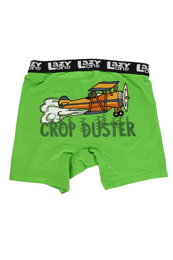 Funny Boxer Briefs for Men, Underwear for Men, Farm, Airplane (Crop Duster, Medium)