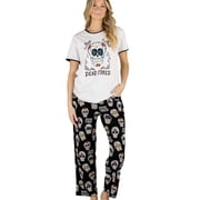 Lazy One Womens Pajama Set, Short Sleeves with Cute Prints, Relaxed Fit, Dead Tired