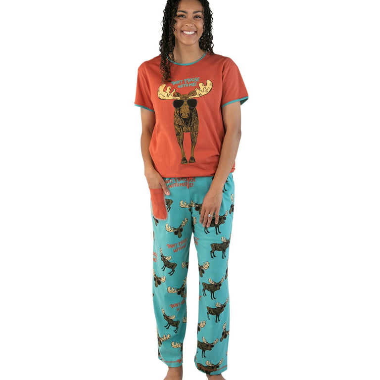 Lazy One Women's Pajama Set, Short Sleeves with Cute Prints