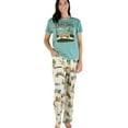 thumbnail image 1 of Lazy One Women's Pajama Set, Short Sleeves with Cute Prints, Relaxed Fit, Road Trip, National Parks, 1 of 7