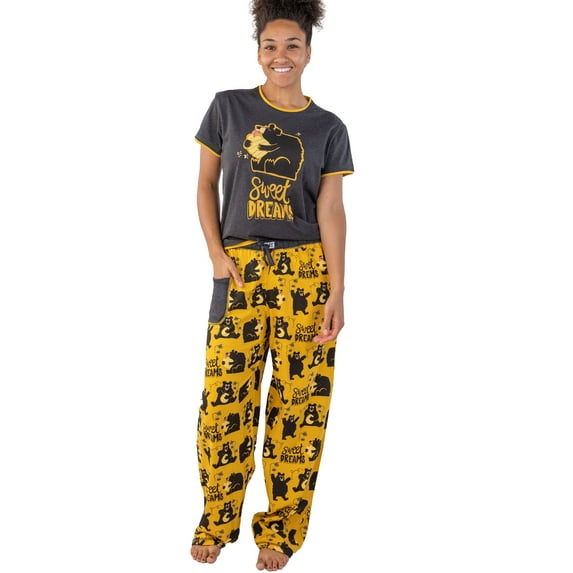 Lazy One Women's Pajama Set, Short Sleeves with Cute Prints, Relaxed Fit, Sweet Dreams