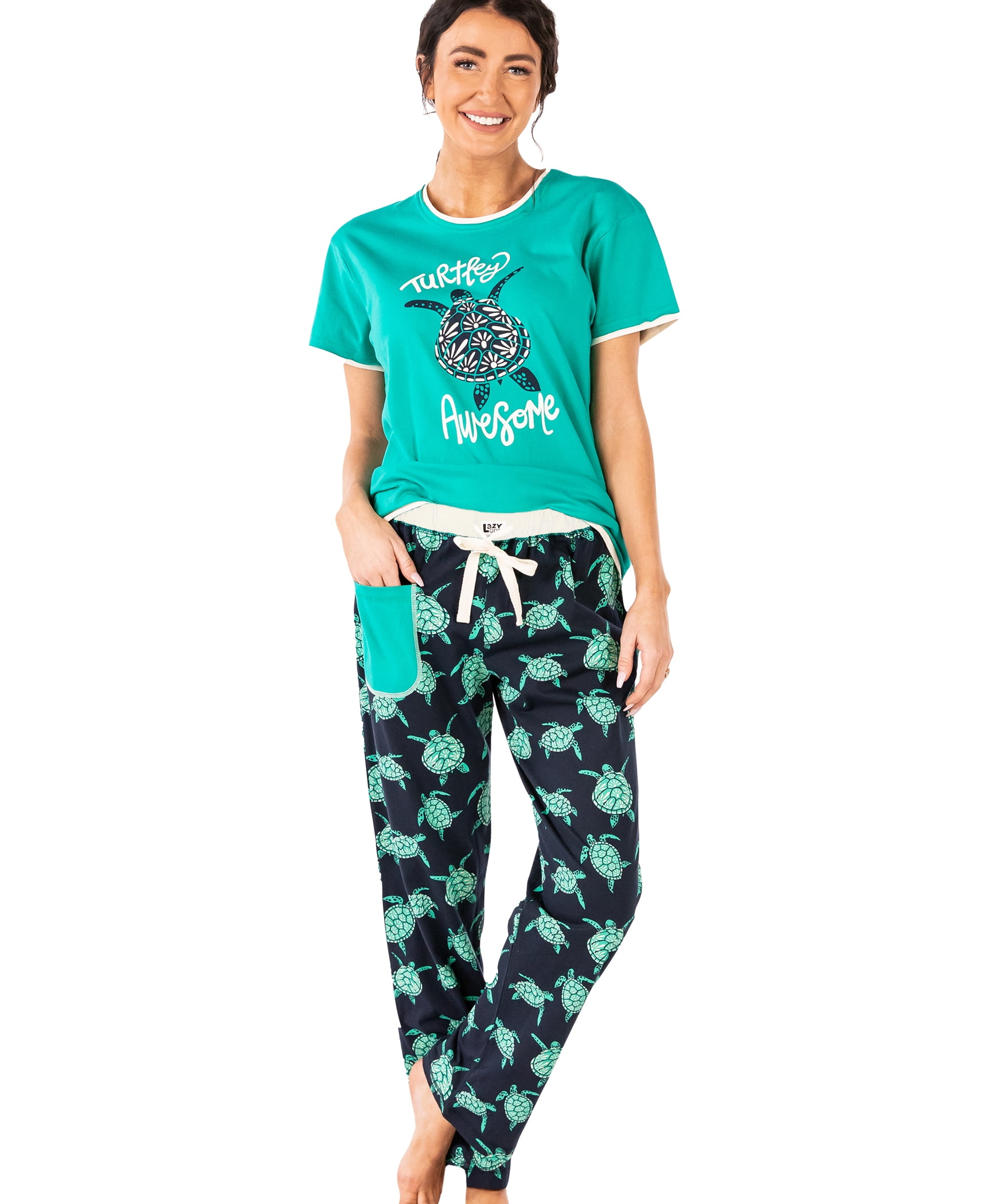 Lazy One Women's Pajama Set, Short Sleeves with Cute Prints, Relaxed
