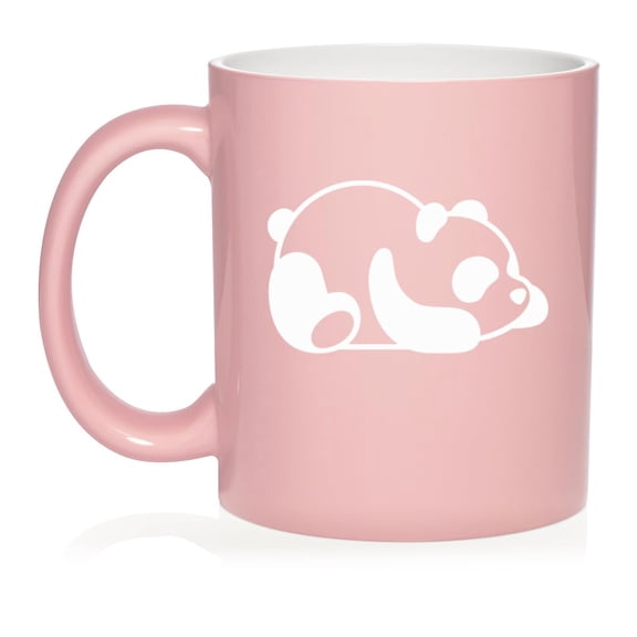 Lazy Panda Ceramic Coffee Mug Tea Cup Gift for Her, Him, Friend, Coworker, Wife, Husband (11oz Light Pink)