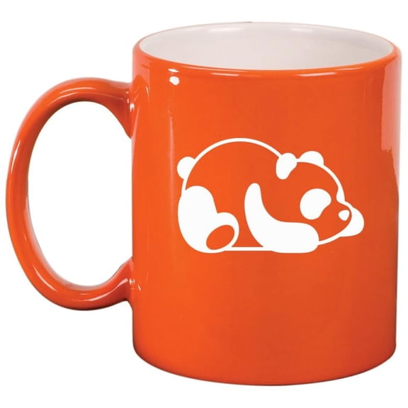 Lazy Panda Ceramic Coffee Mug Tea Cup Gift for Her, Him, Friend, Coworker, Wife, Husband (11oz Orange)