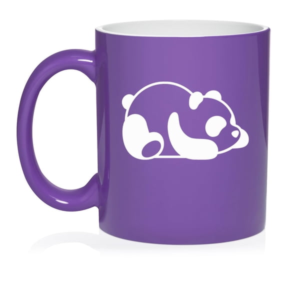 Lazy Panda Ceramic Coffee Mug Tea Cup Gift for Her, Him, Friend, Coworker, Wife, Husband (11oz Purple)