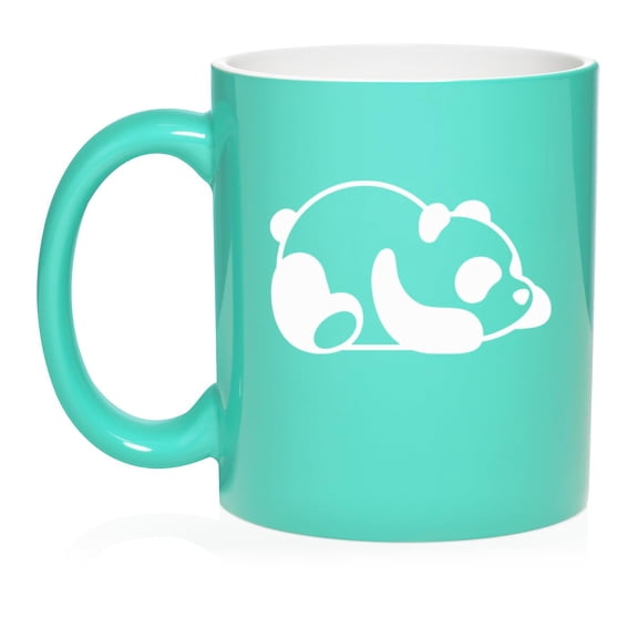 Lazy Panda Ceramic Coffee Mug Tea Cup Gift for Her, Him, Friend, Coworker, Wife, Husband (11oz Teal)