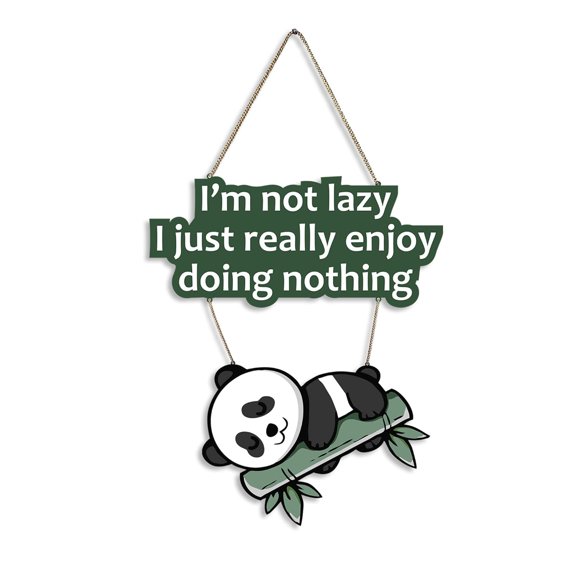 Lazy Panda Decorative MDF Wooden Art for Home | Quotes Decor Item | Craft For Everyone | Printed Wall Decoration | Wall Illustrations | Graphic Art | Unique Gift | Cafe Decor