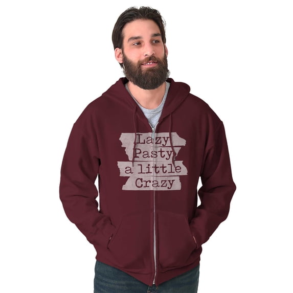 Funny Lazy Pasty A Little Crazy Joke Zip Up Hoodie Men's Women's Brisco Brands 5X