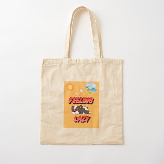 Lazy Paws And Cozy Naps: Dogs Feeling Lazy Under Sun Canvas Tote Bags, Reusable Shopping Bag