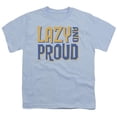 thumbnail image 1 of Lazy & Proud-Short Sleeve Youth 18-1 T-Shirt, Light Blue - Small, 1 of 1