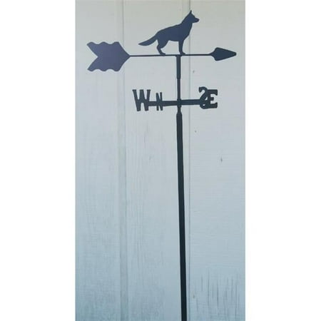 Lazy Scroll German Shepherd Full Tail Garden Mount Weathervane, Rustproof