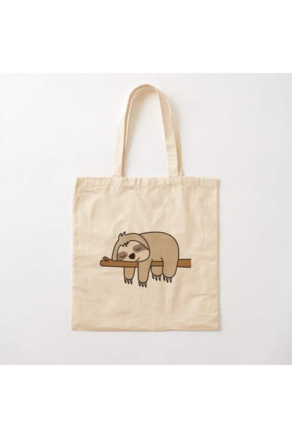 Lazy Sloth Canvas Tote Bags, Reusable Shopping Bag