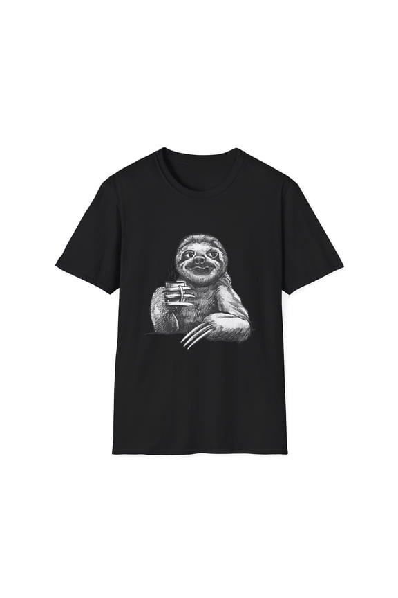 Lazy Sloth Coffee Joe Drinker Graphic Novelty T-Shirt