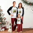 thumbnail image 1 of Lazy Sloth Matching Christmas Pajamas, Black Sleeves with Red Plaid Pants for Family and Pets, Cotton Blend, NB - 6XL, 1 of 7