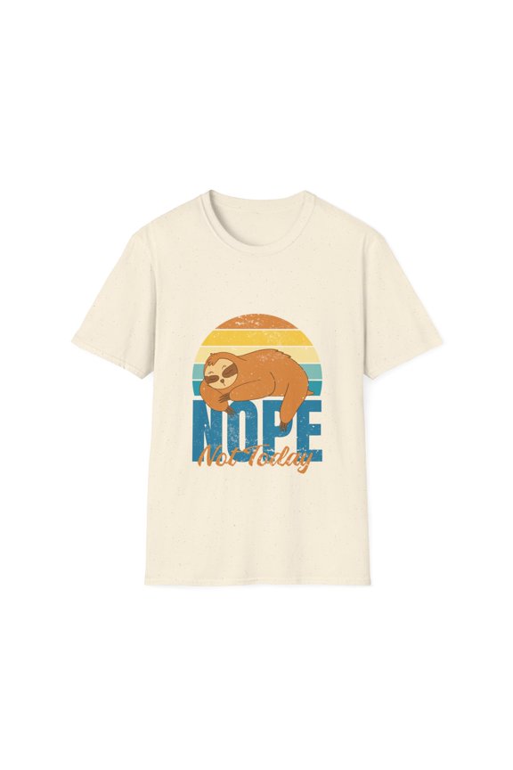 Lazy Sloth Not T O D A Y Sunset Graphic Nope Novelty Tshirt