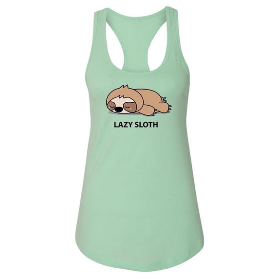 Lazy Sloth Racerback Tank Women -Image by Shutterstock, Female Large