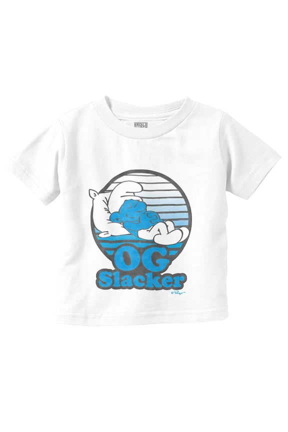 Lazy Smurf OG Slacker Sleepy Naps Toddler Boy Girl T Shirt Infant Toddler Brisco Brands 6M