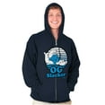 thumbnail image 1 of Lazy Smurf OG Slacker Sleepy Naps Zip Up Hoodie Men's Women's Brisco Brands S, 1 of 6