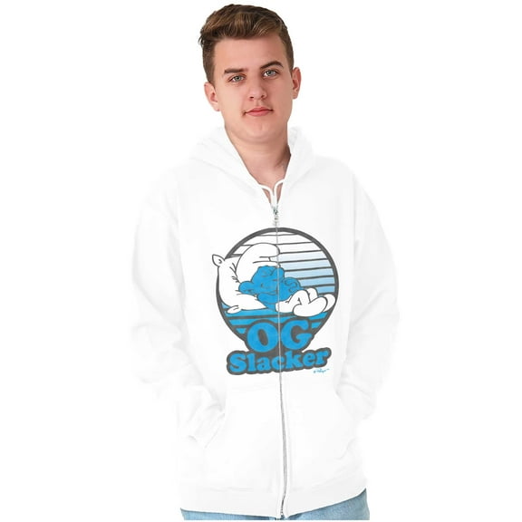Lazy Smurf OG Slacker Sleepy Naps Zip Up Hoodie Men's Women's Brisco Brands X