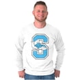 thumbnail image 1 of Lazy Smurf Vintage Varsity Cartoon Long Sleeve TShirt Men Women Brisco Brands S, 1 of 5