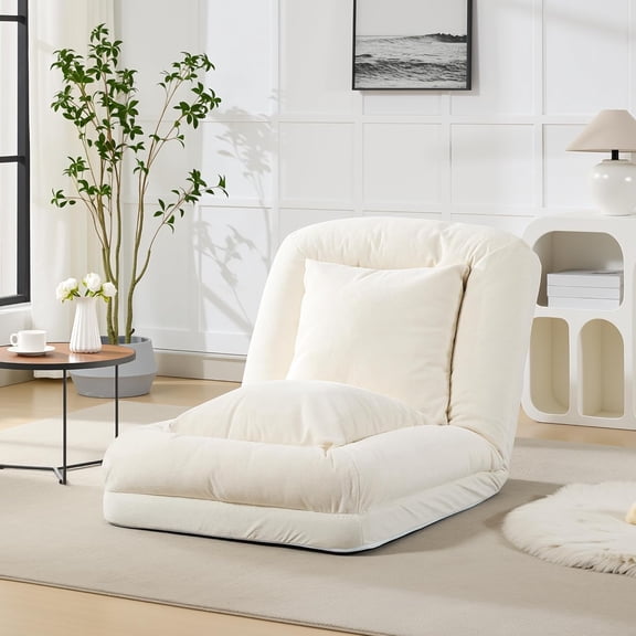 Lazy Sofa Bed,Adjustable Human Dog Bed Floor Chair for Adults,Convertible Sleeper Chair Comfy Small Couch with Pillows & 5 Adjustable Position for Living Room Bedroom Office