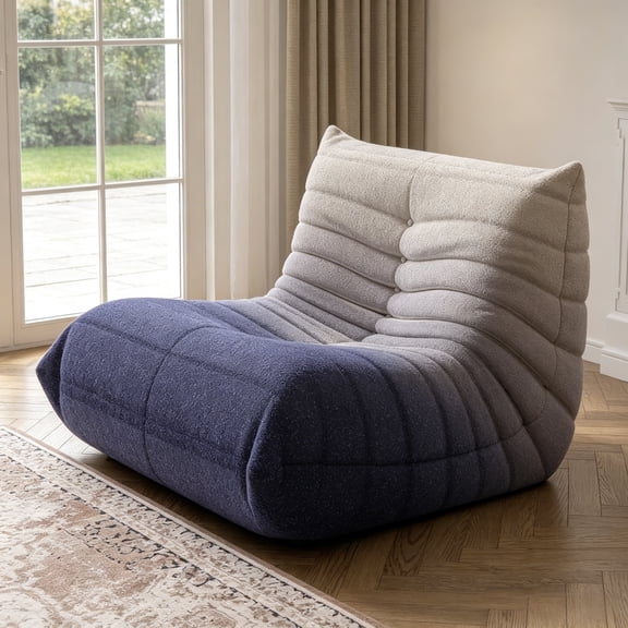 Lazy Sofa Chair, Floor Gaming Chair Large Bean Bag Chair, Comfy Sleeper Chair for Living Room, Bedroom, Small Spaces (Blue Gradient)