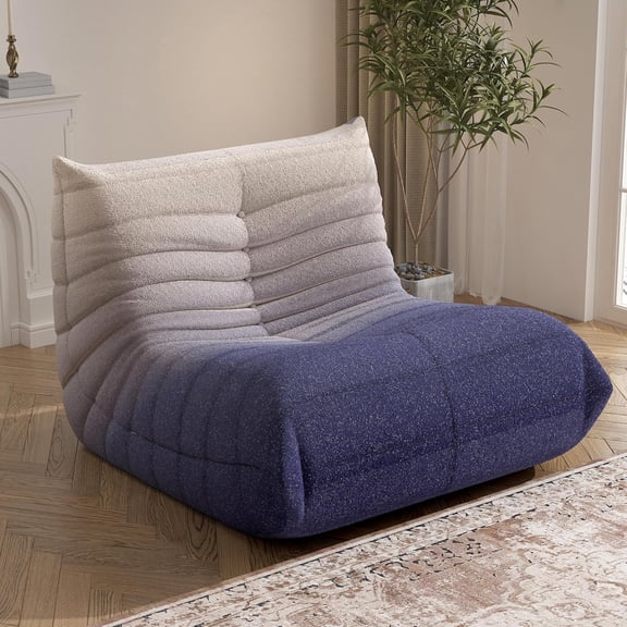 Lazy Sofa Chair, Floor Gaming Chair Large Bean Bag Chair, Comfy Sleeper Chair for Living Room, Bedroom, Small Spaces (Blue Gradient)