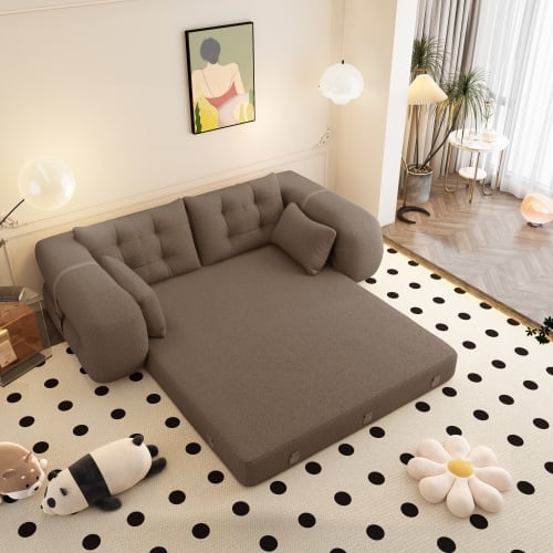 Lazy Sofa Couch Functional Foldable Sofa Bed with High Convertible Sleeper Sofas Bed