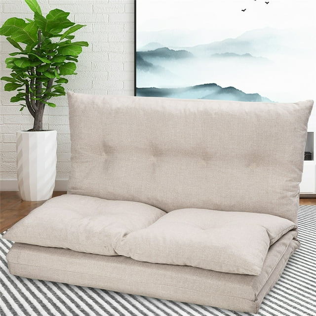 Lazy Sofa Floor Chair, Foldable Double Chaise Lounge Sofa Chair with 5