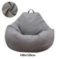 thumbnail image 1 of Lazy Sofas Cover Large Bean Bag Cover Without Filler Adults Couch Living Room Bedroom Home Tatami Lounger Comfortable Seat Cover (gray 100x120cm), 1 of 7