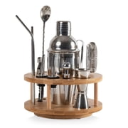 Lazy Susan Bar Tool Set Bamboo & Stainless Steel
