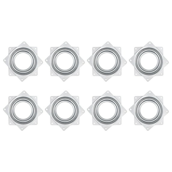 Lazy Susan Hardware, 8Pack 4 Inch Iron Square Ball Bearing Rotating Swivel Plate for DVD Tower, Bookshelf(Silver)